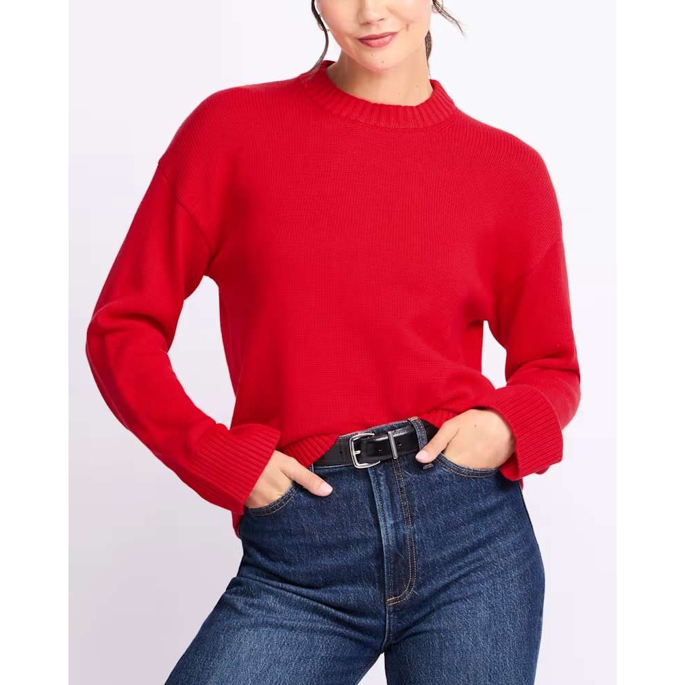 Stitch Fix Market & Spruce Remi Cotton Ribbed Crewneck Red Sweater Size M NWT